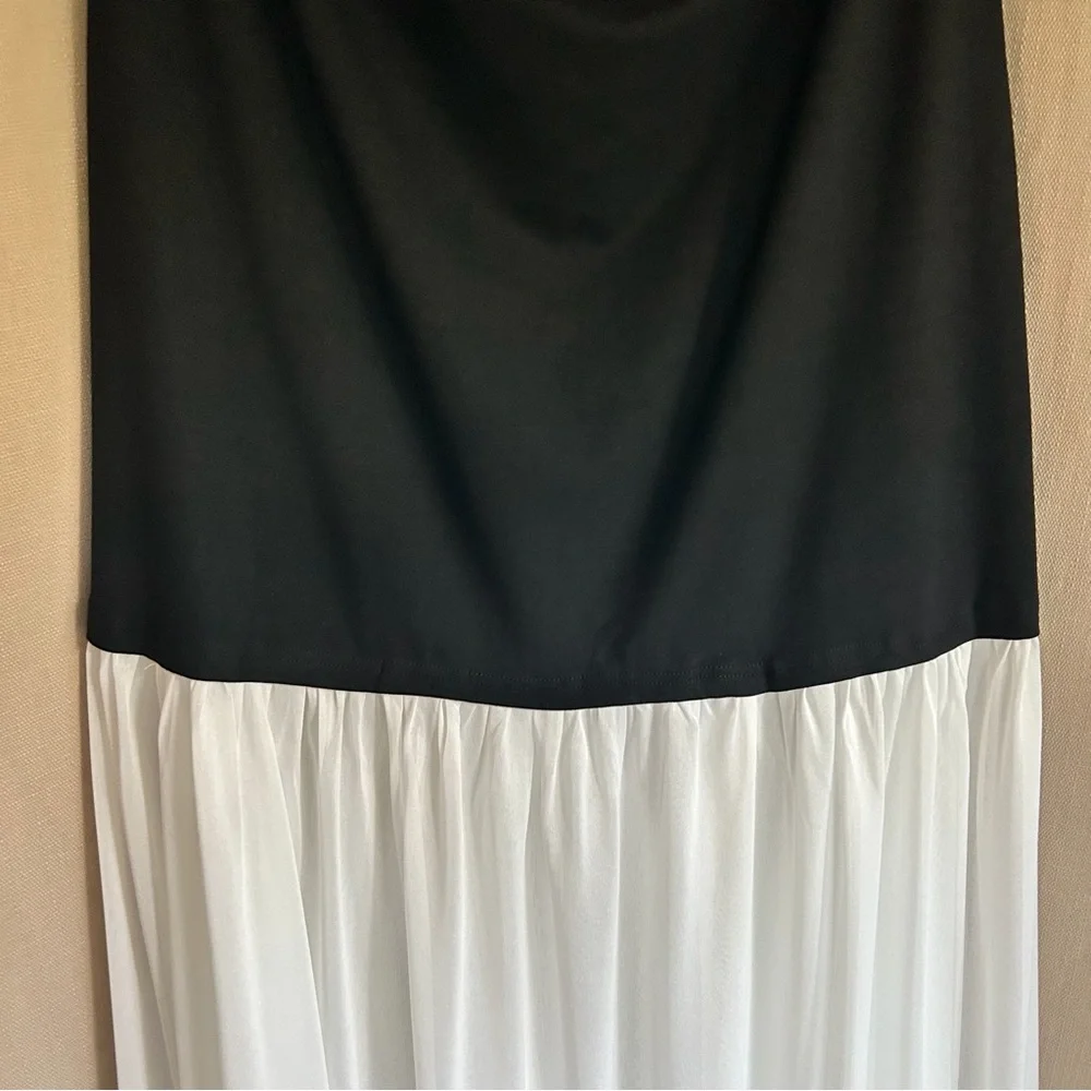 MICAS Black and White Strapless Colorblocked Maxi Dress - Picture 6 of 7